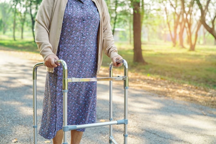 Older lady with walker