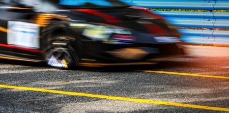 Blurred racecar