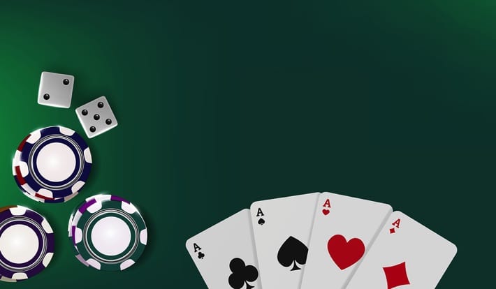 Online poker cards and chips