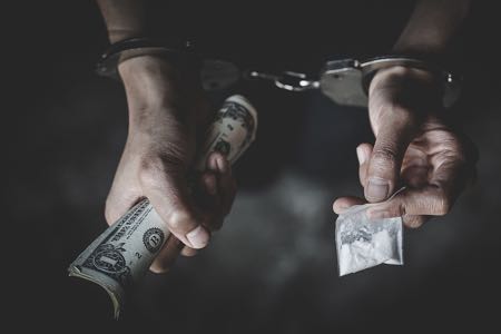 Illegal drugs money