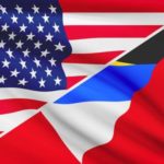 USA vs Antigua flags