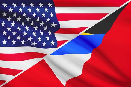 USA vs Antigua flags