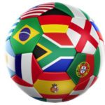 World Cup soccer ball flags