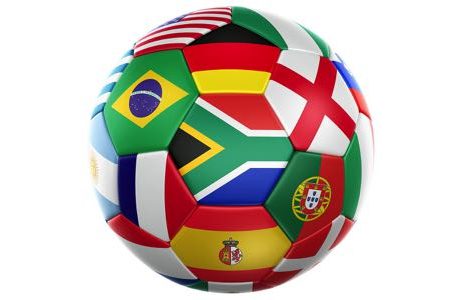 World Cup soccer ball flags