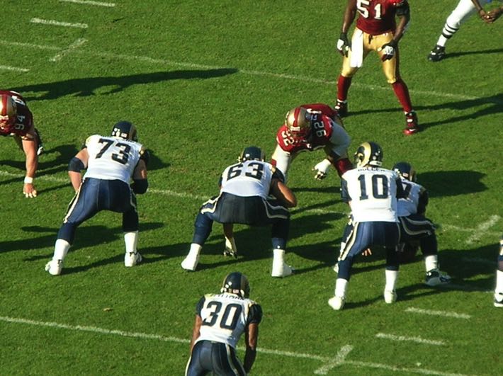 St. Louis Rams on offence against the San Francisco 49ers 