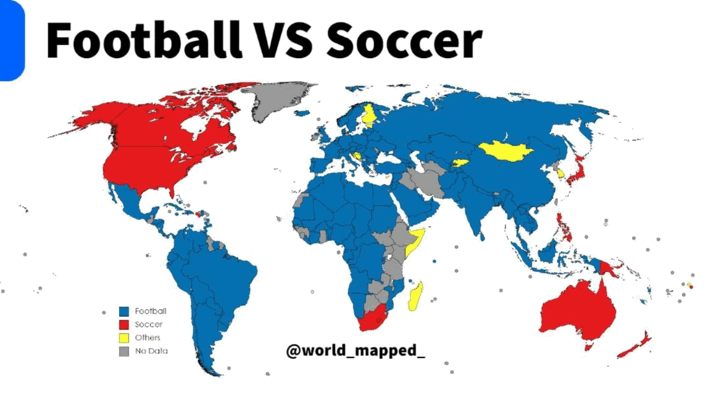 Football v Soccer World Map