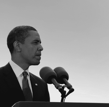 Obama giving a speech
