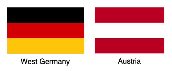 West Germany & Austria flags